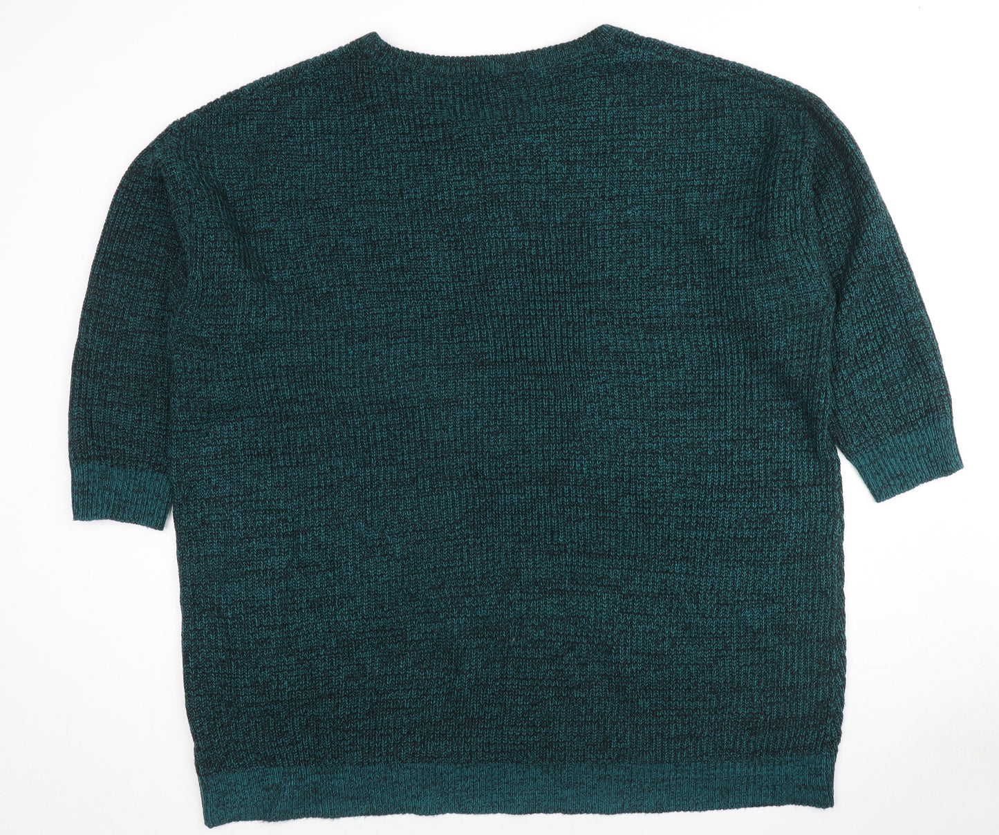 Yours Womens Green Round Neck Acrylic Pullover Jumper Size 26 - Size 26-28