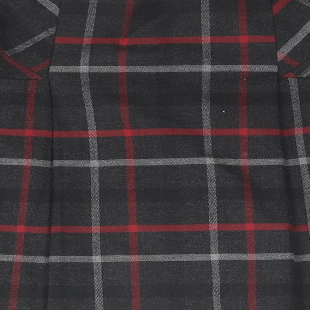 Warehouse Womens Grey Plaid Polyester Pleated Skirt Size 10 Zip