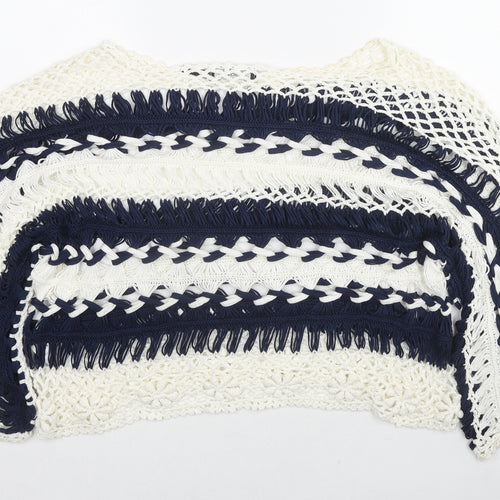 Joanna Hope Womens White Boat Neck Striped Acrylic Pullover Jumper Size 20 - Size 20-22