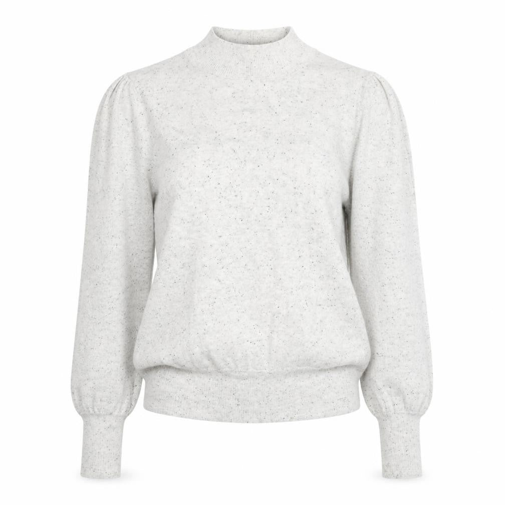 Front view of Next women’s grey mock neck cotton jumper, size UK 8