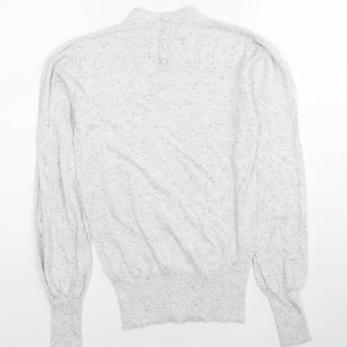 NEXT Womens Grey Mock Neck Cotton Pullover Jumper Size 8