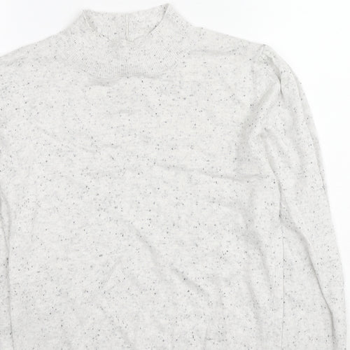 NEXT Womens Grey Mock Neck Cotton Pullover Jumper Size 8