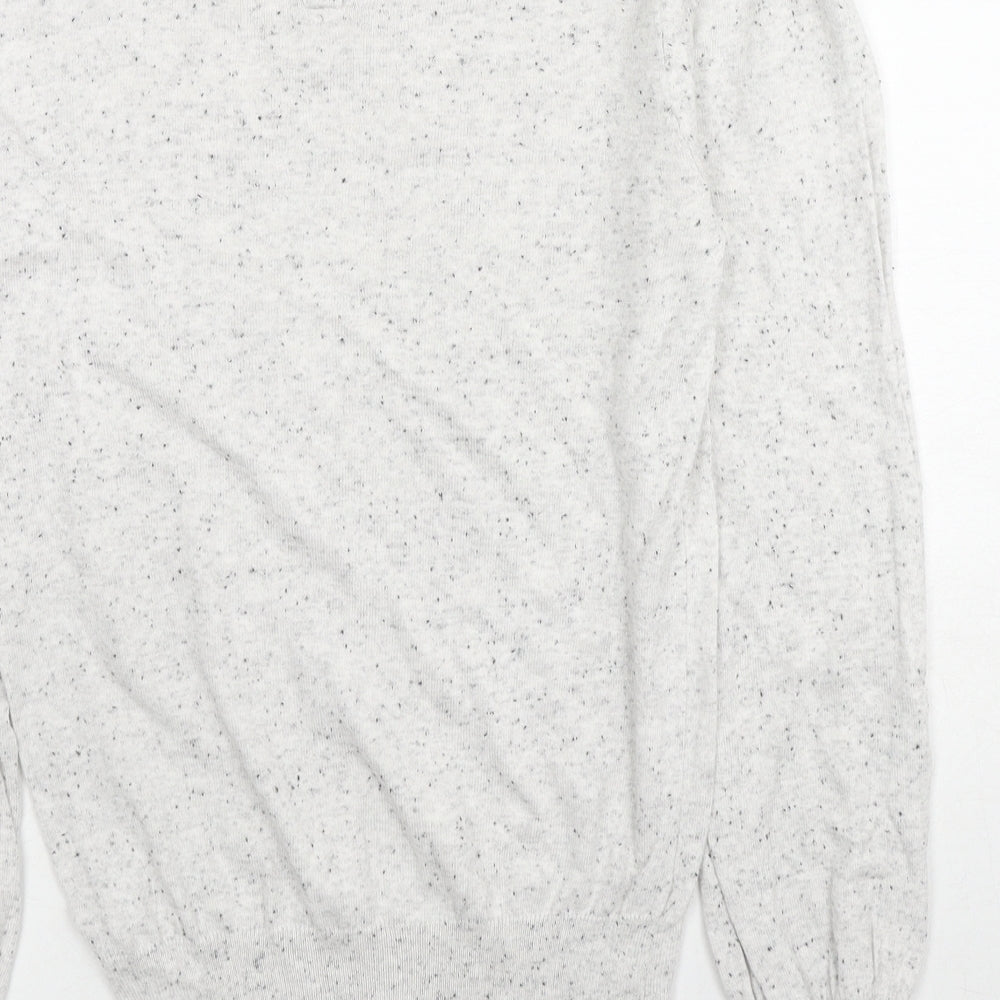 NEXT Womens Grey Mock Neck Cotton Pullover Jumper Size 8