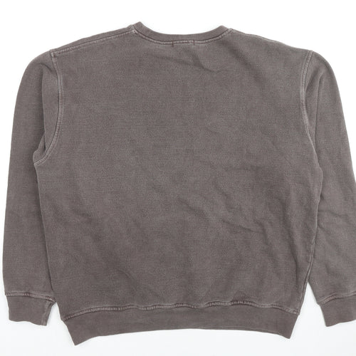 PRETTYLITTLETHING Womens Brown Cotton Pullover Sweatshirt Size M Pullover - Logo, Unisex