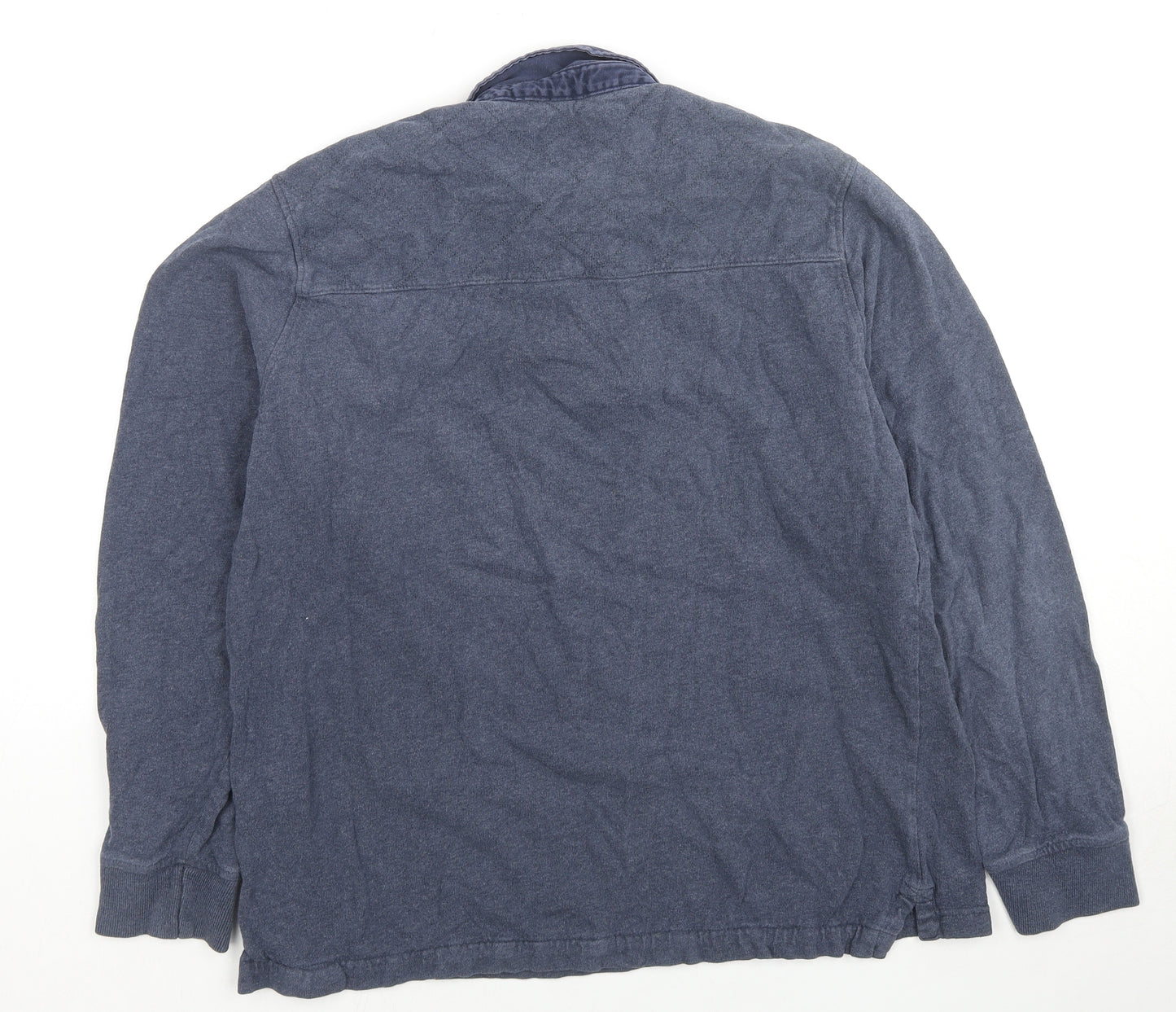 Blue Harbour Mens Blue Cotton Polo Size M Collared Pullover