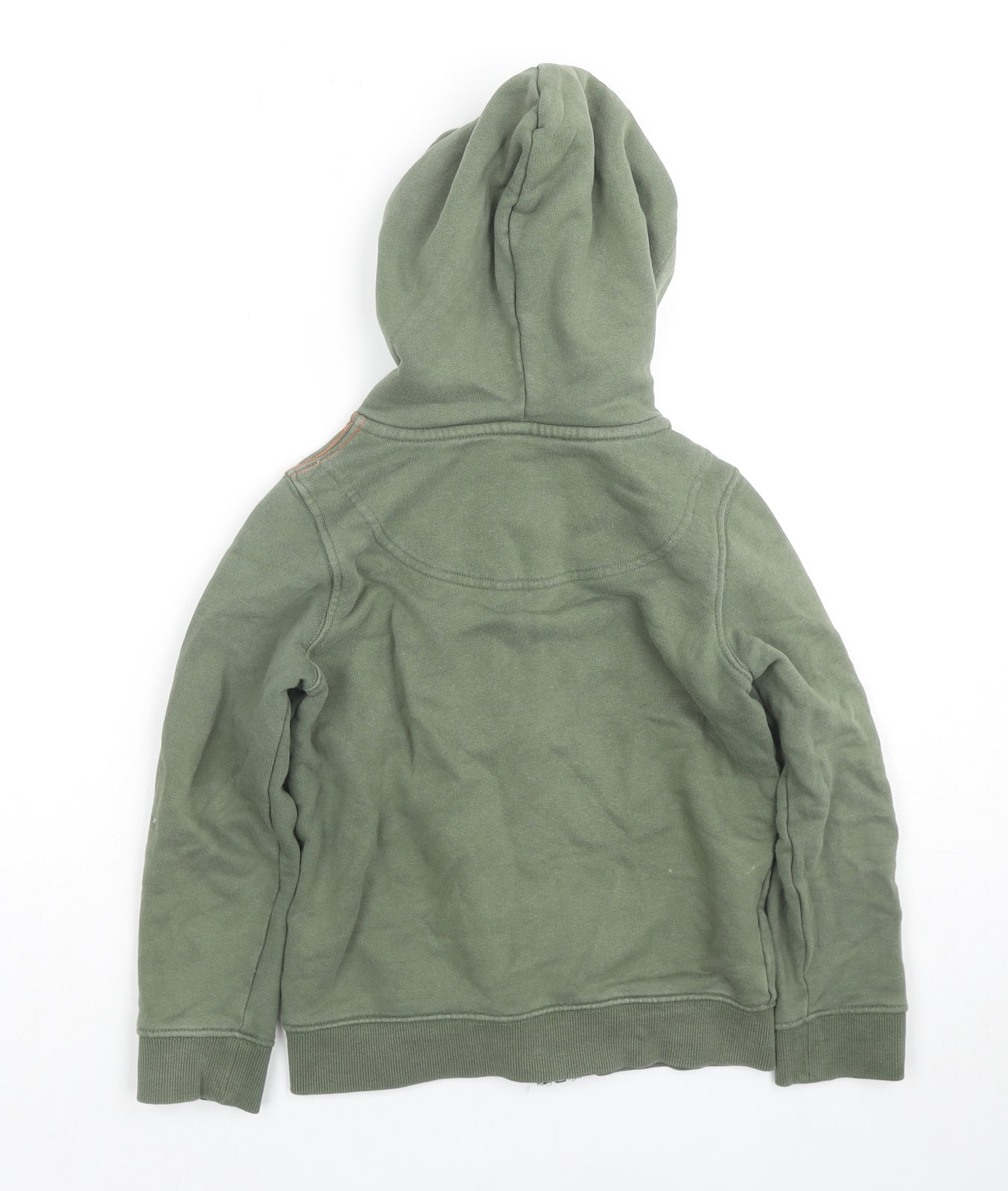 Joules Boys Green Cotton Full Zip Hoodie Size 7 Years Pullover - Pockets