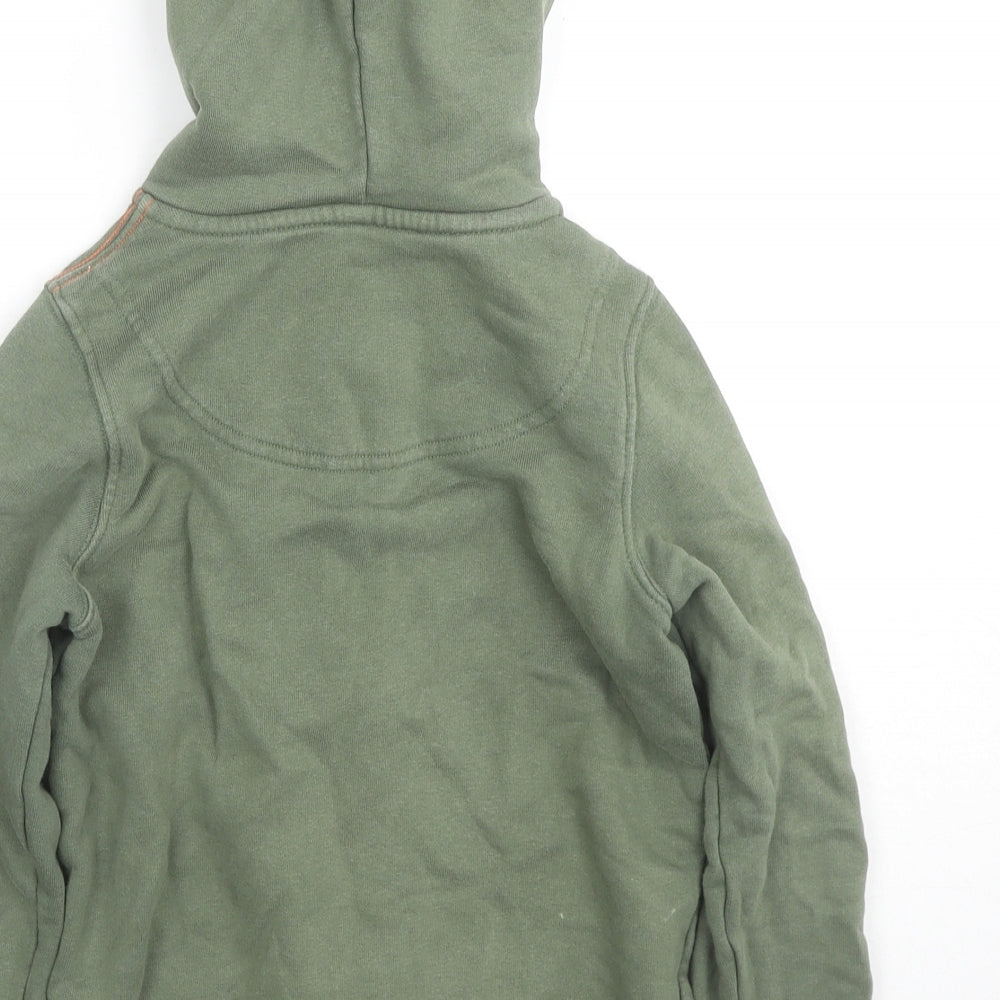 Joules Boys Green Cotton Full Zip Hoodie Size 7 Years Pullover - Pockets