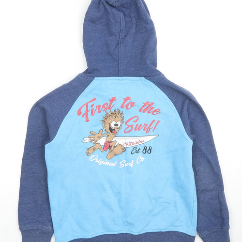 Saltrock Boys Blue Colourblock Cotton Full Zip Hoodie Size 7-8 Years Zip - First To The Sirf