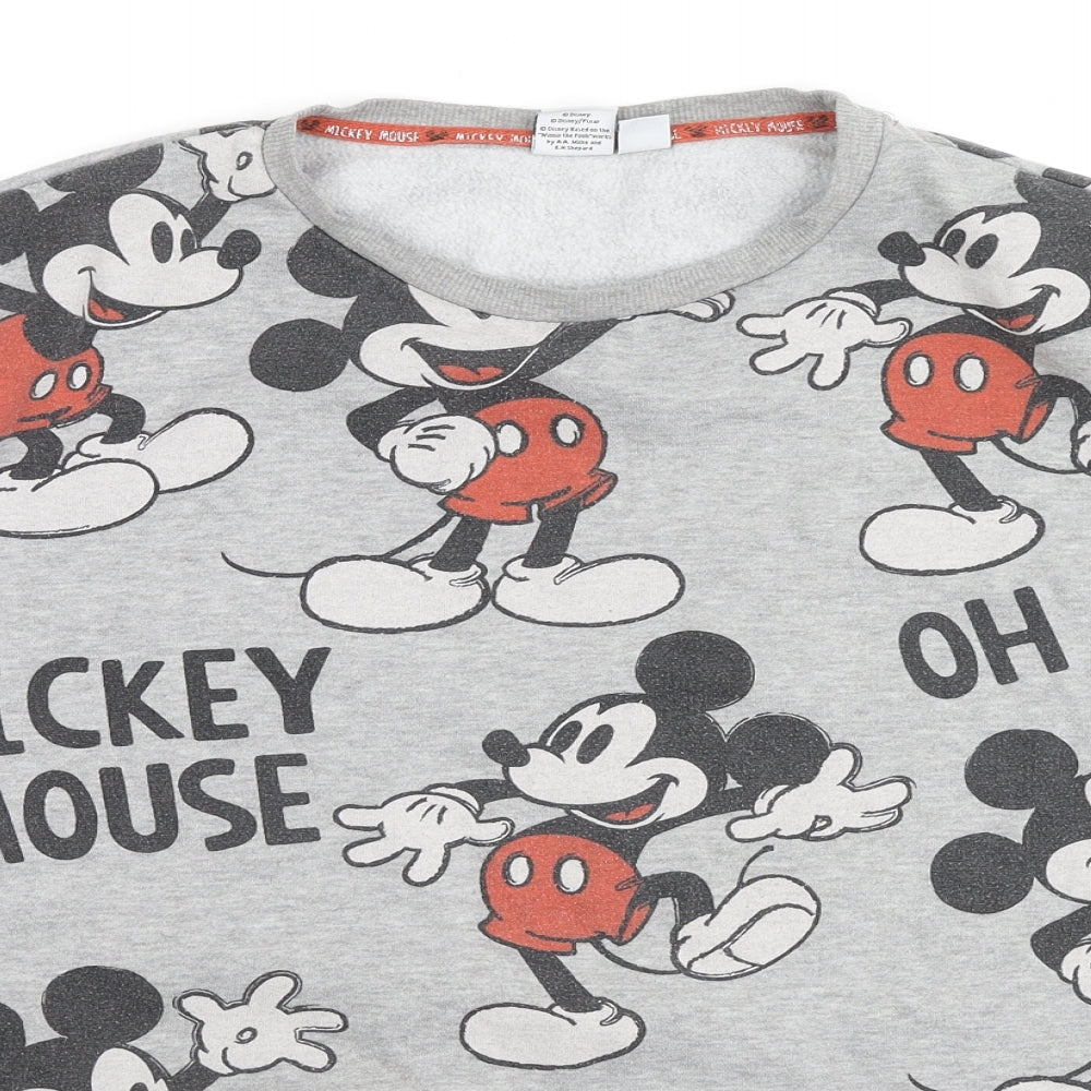 Disney Womens Grey Cotton Pullover Sweatshirt Size 22 Pullover - Mickey Mouse, Size 22-24