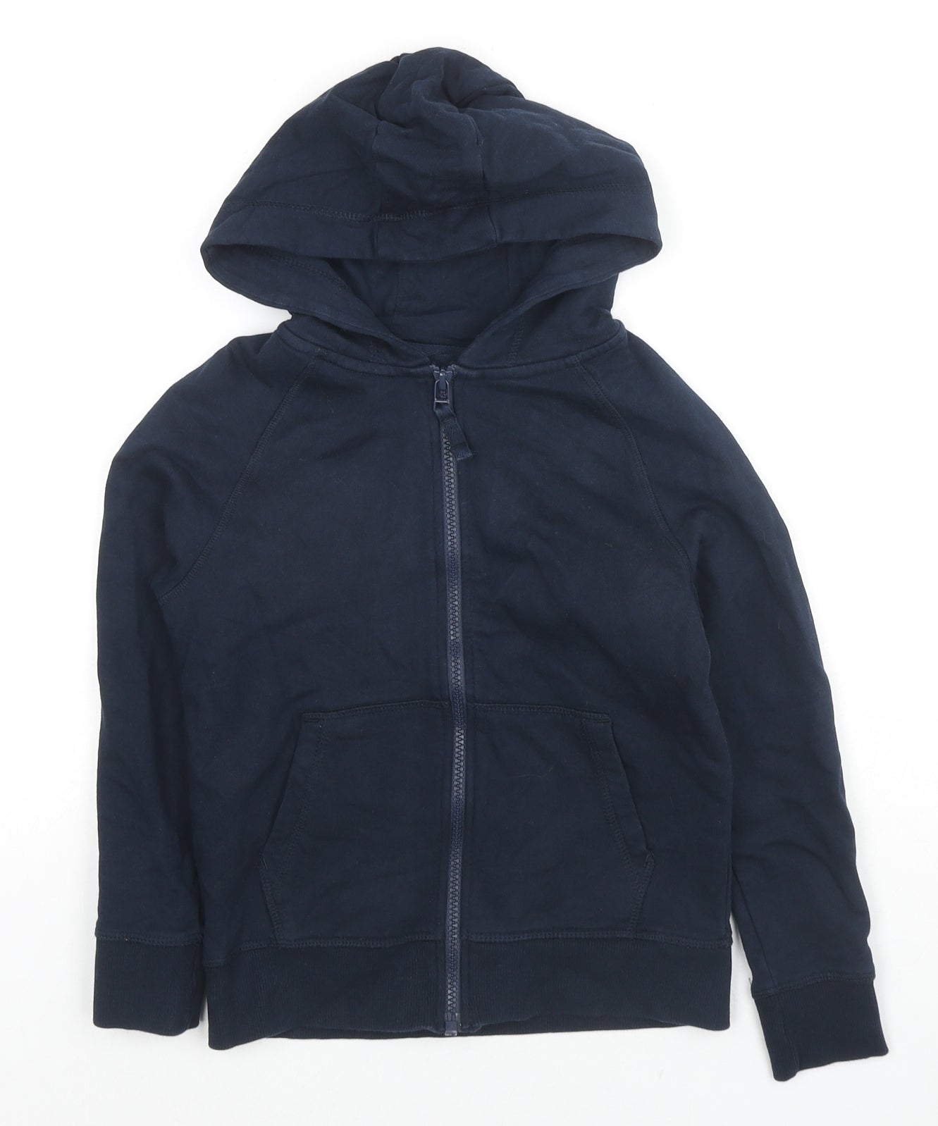 NEXT Boys Blue Cotton Full Zip Hoodie Size 7 Years Pullover - Pockets