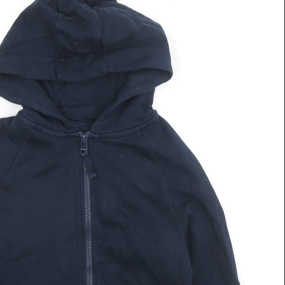 NEXT Boys Blue Cotton Full Zip Hoodie Size 7 Years Pullover - Pockets