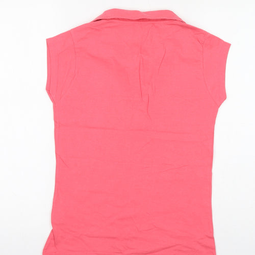 INSIDE Womens Pink 100% Cotton Basic T-Shirt Size L Collared