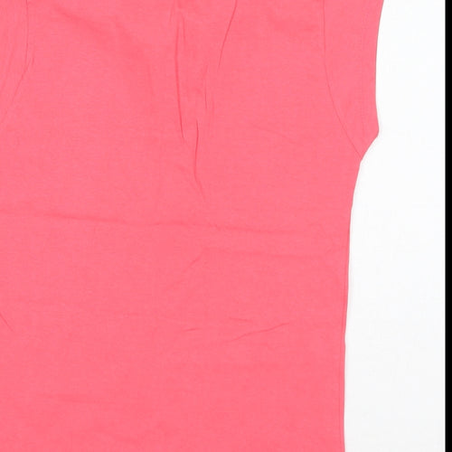 INSIDE Womens Pink 100% Cotton Basic T-Shirt Size L Collared