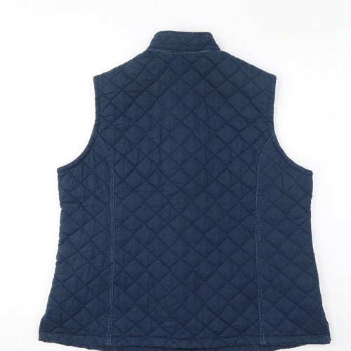 Country Collection Mens Blue Gilet Jacket Size M Button - Quilted