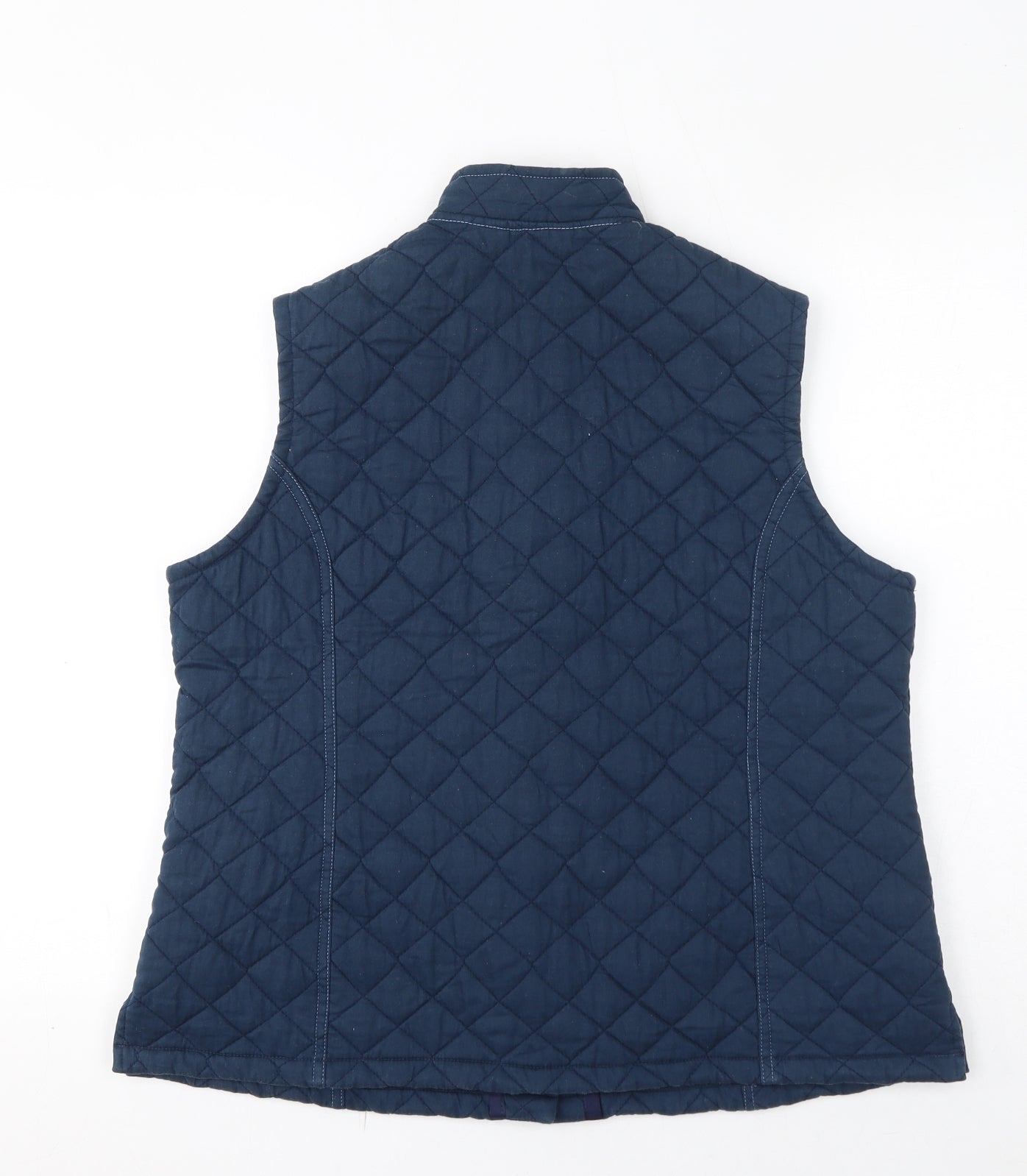 Country Collection Mens Blue Gilet Jacket Size M Button - Quilted