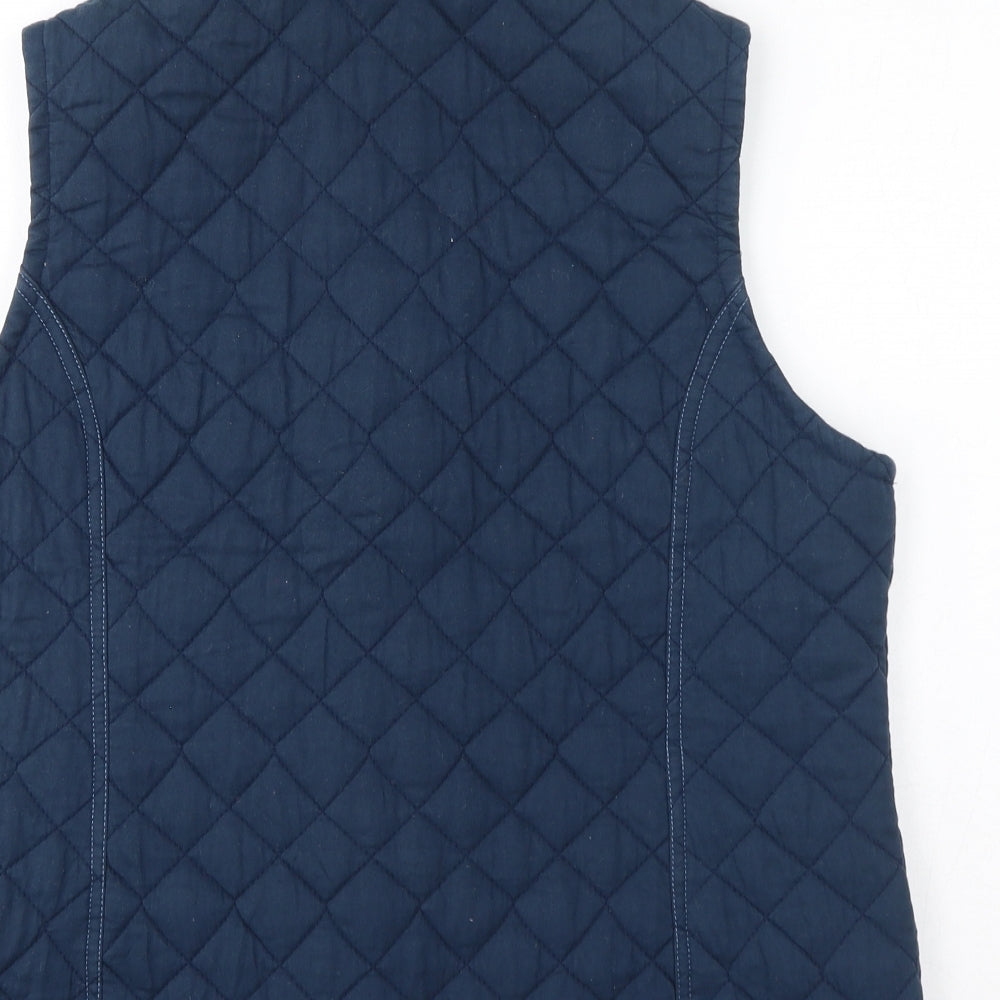 Country Collection Mens Blue Gilet Jacket Size M Button - Quilted