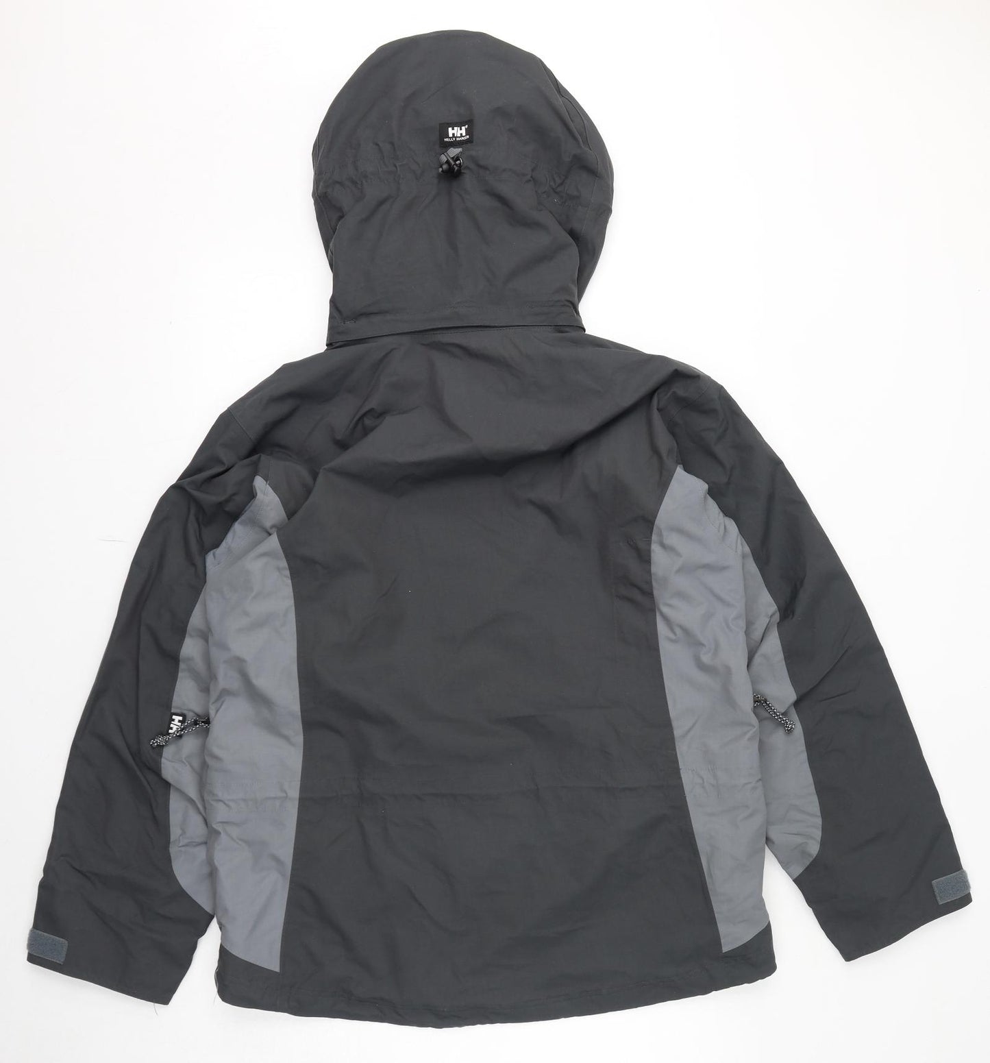 Helly Hansen Mens Grey Rain Coat Coat Size L Zip - Hood