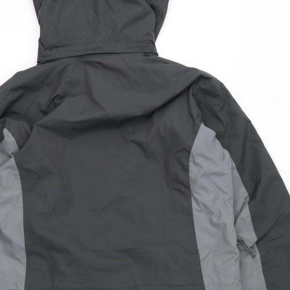Helly Hansen Mens Grey Rain Coat Coat Size L Zip - Hood