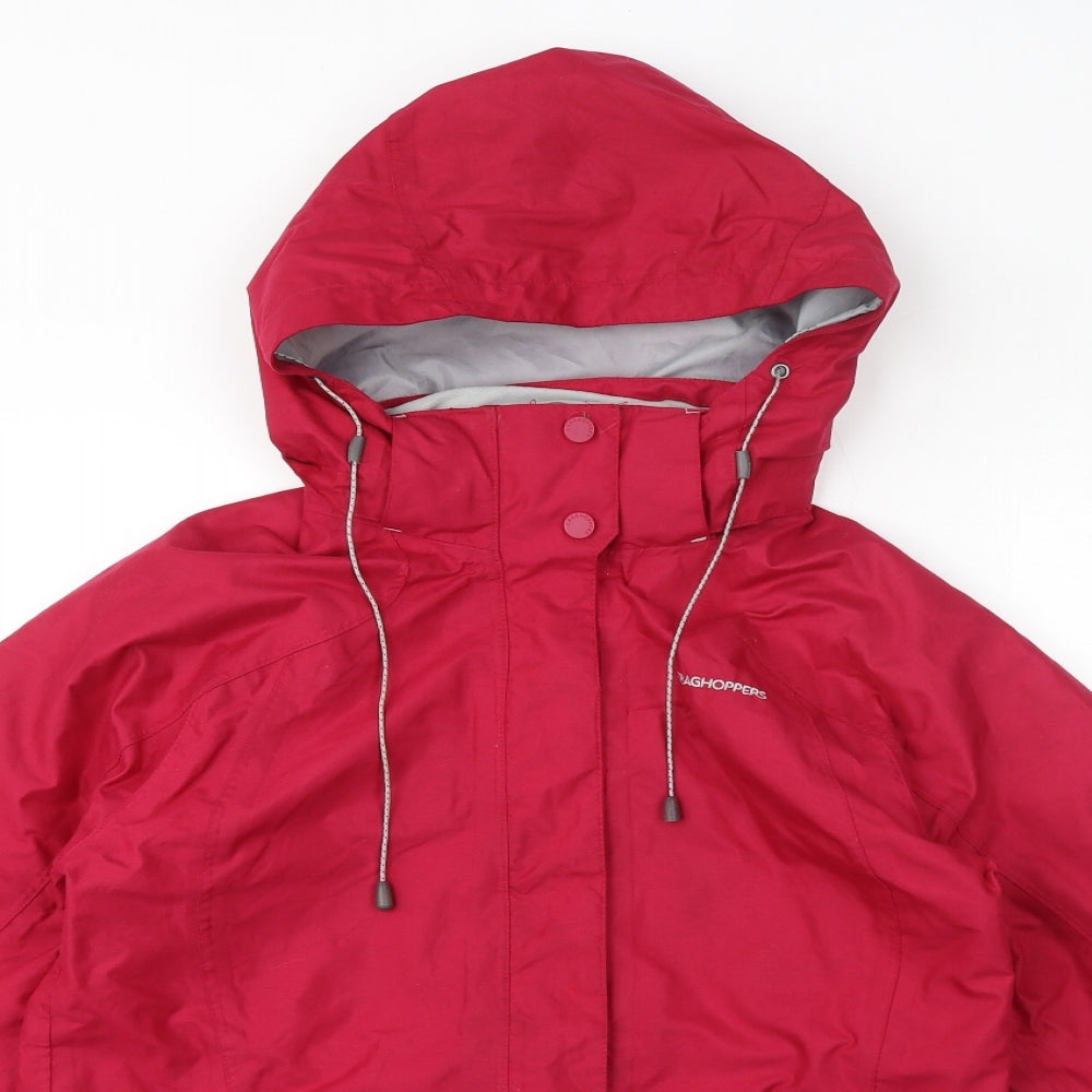 Craghoppers Womens Pink Rain Coat Coat Size 10 Zip - Hood