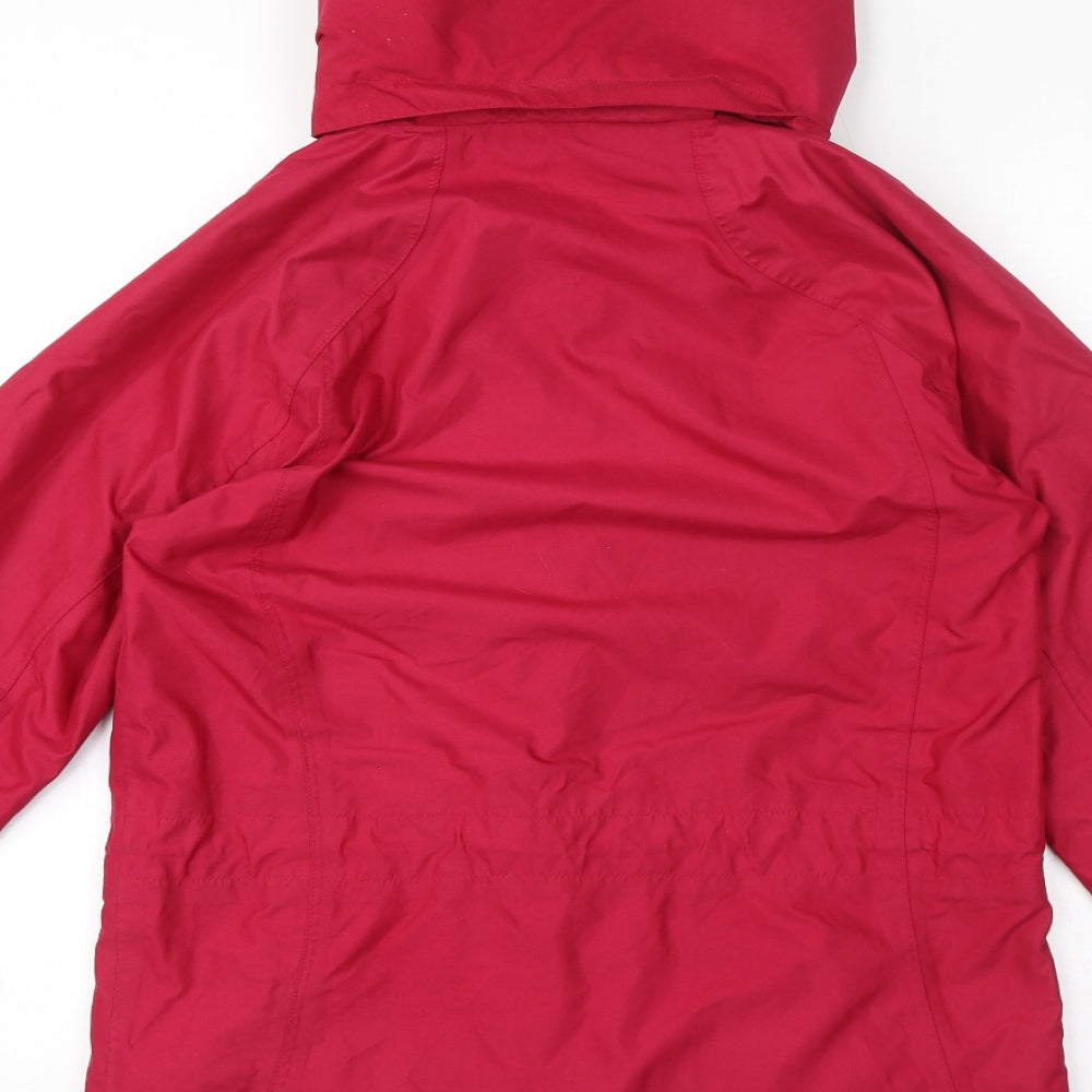 Craghoppers Womens Pink Rain Coat Coat Size 10 Zip - Hood