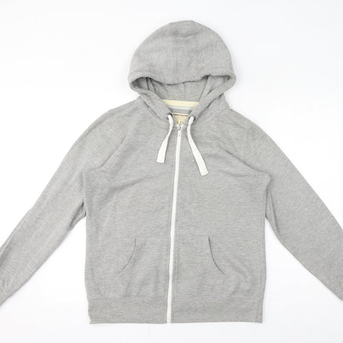 New Look Womens Grey Polyester Full Zip Hoodie Size 12 Zip