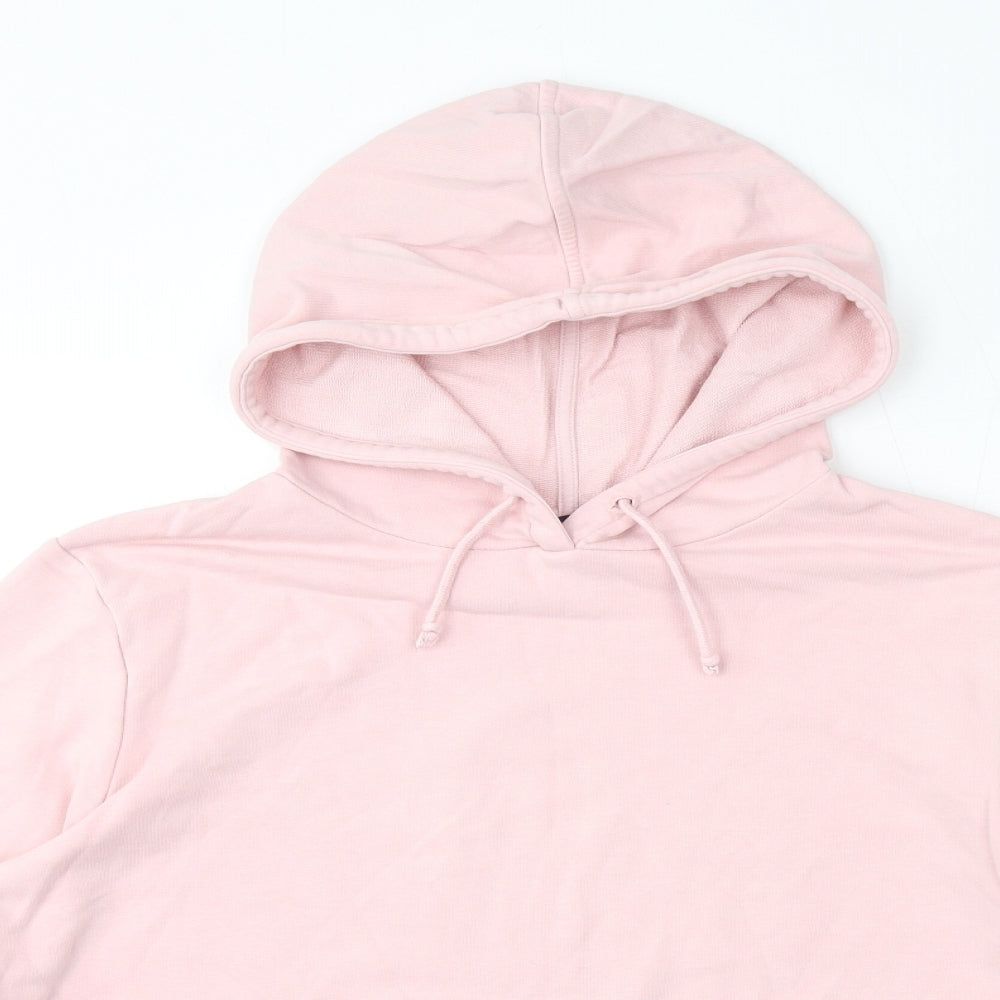 Marks and Spencer Womens Pink Cotton Pullover Hoodie Size 14 Pullover
