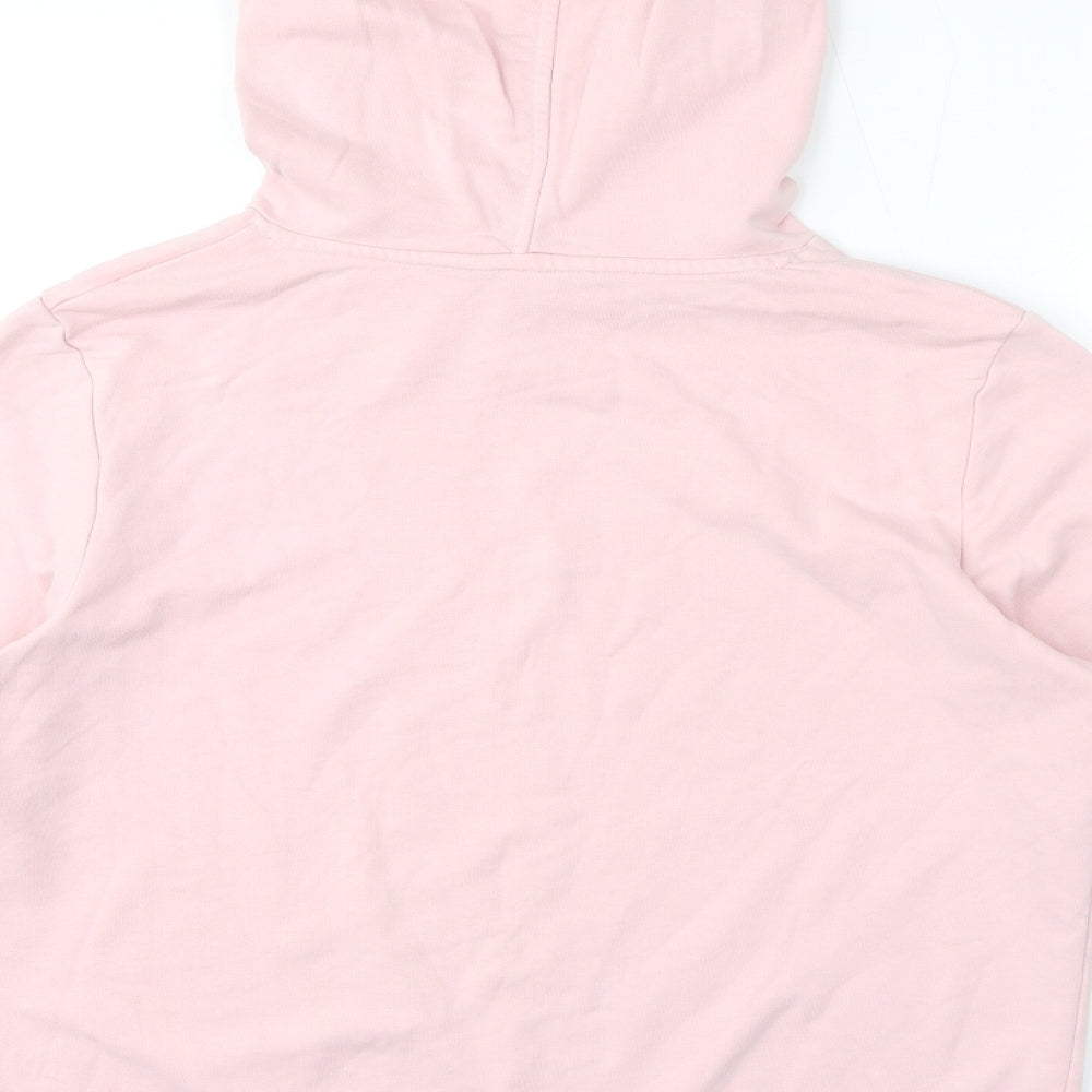 Marks and Spencer Womens Pink Cotton Pullover Hoodie Size 14 Pullover