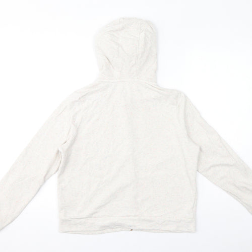 Marks and Spencer Girls Ivory 100% Cashmere Full Zip Hoodie Size 13-14 Years Zip - Multicolour, Speckled
