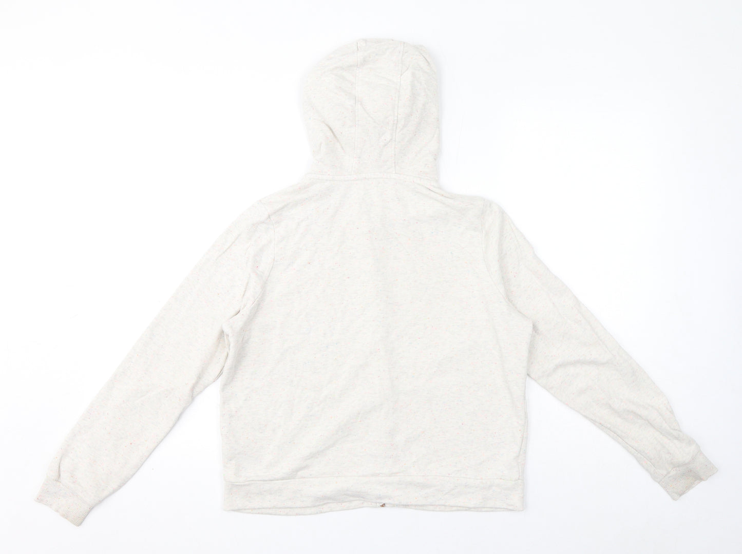 Marks and Spencer Girls Ivory 100% Cashmere Full Zip Hoodie Size 13-14 Years Zip - Multicolour, Speckled