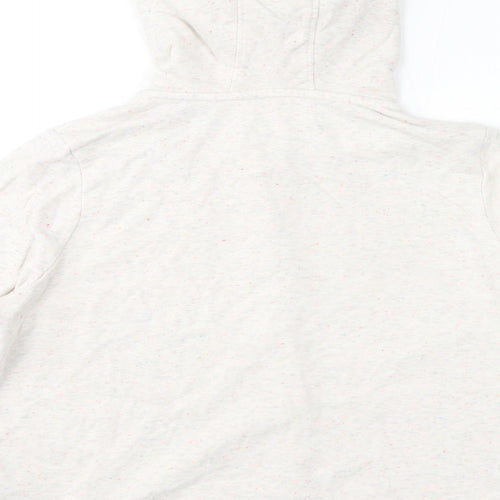 Marks and Spencer Girls Ivory 100% Cashmere Full Zip Hoodie Size 13-14 Years Zip - Multicolour, Speckled