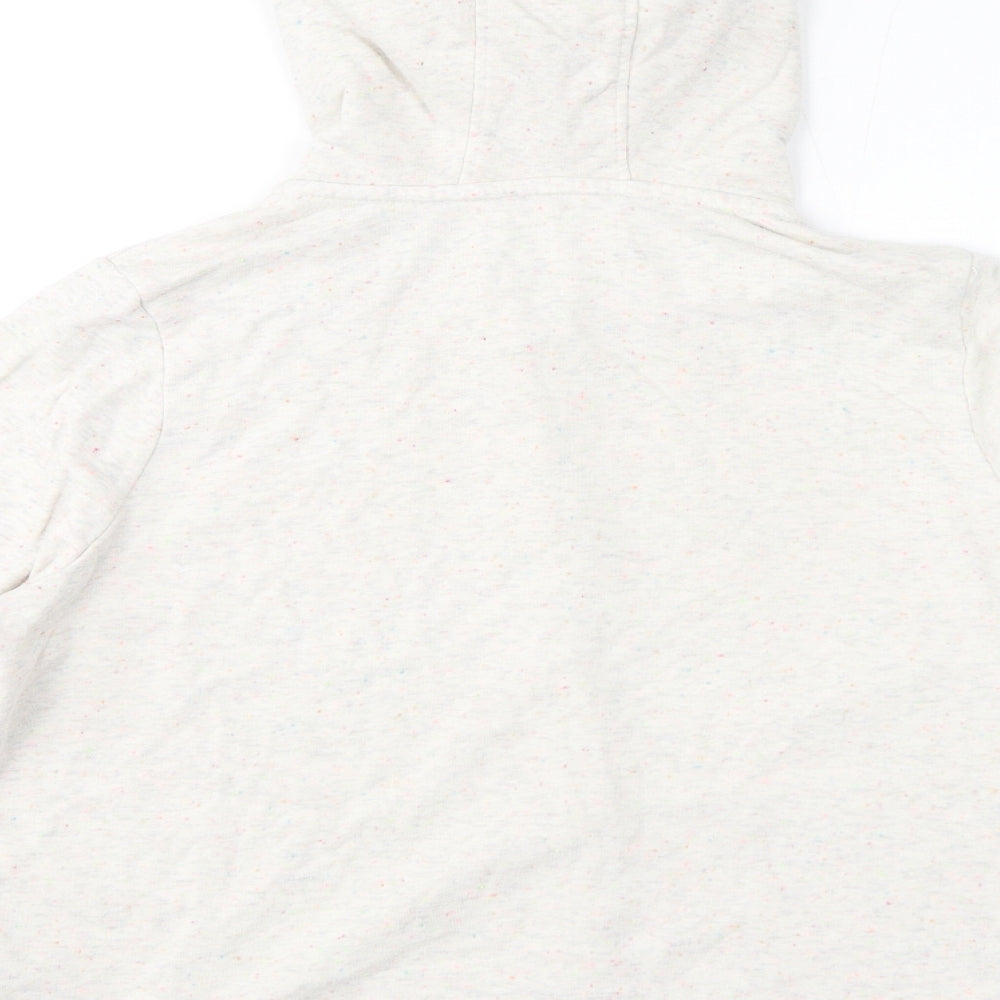 Marks and Spencer Girls Ivory 100% Cashmere Full Zip Hoodie Size 13-14 Years Zip - Multicolour, Speckled
