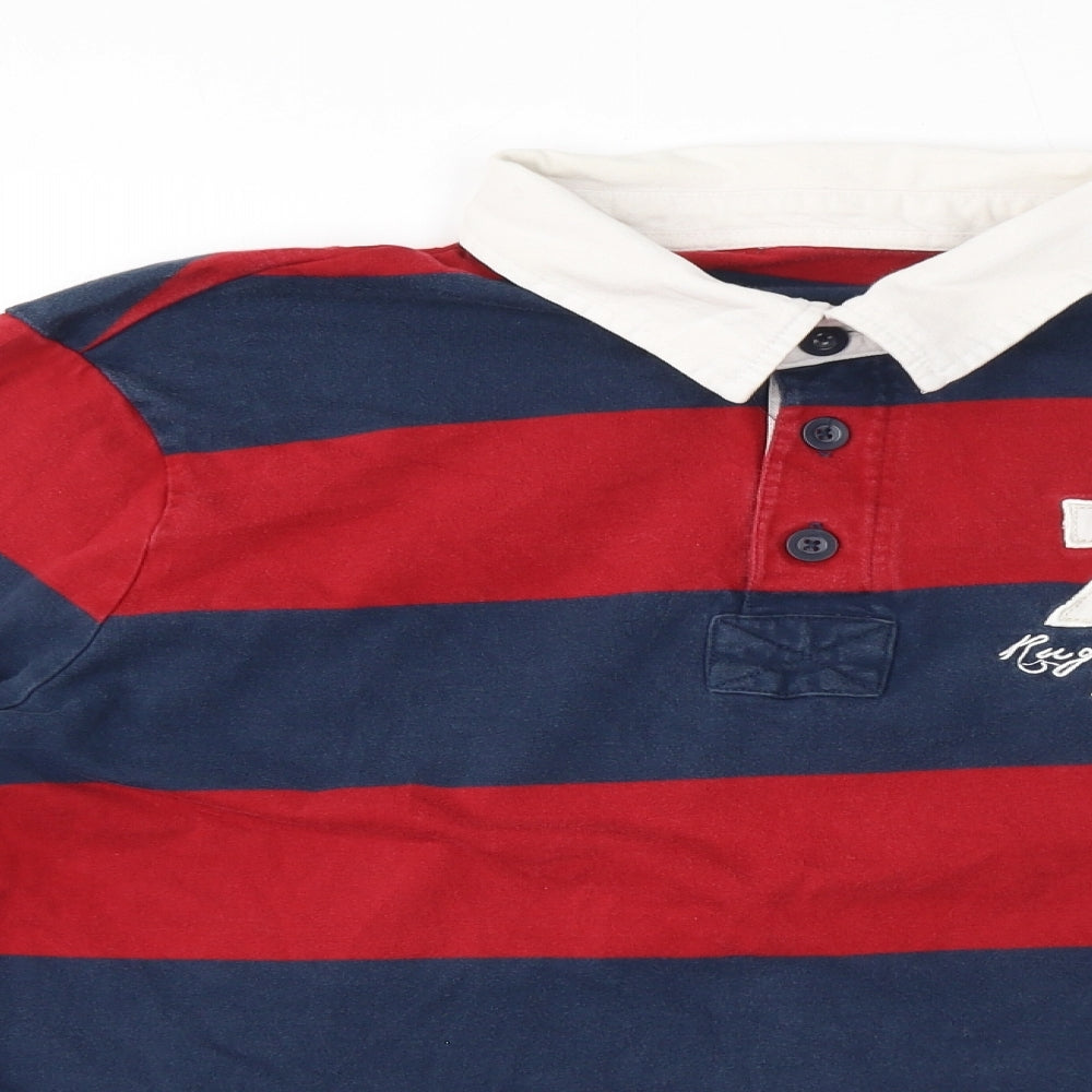 Avenue Collection Mens Red Striped 100% Cashmere Polo Size XL Collared Pullover - 76