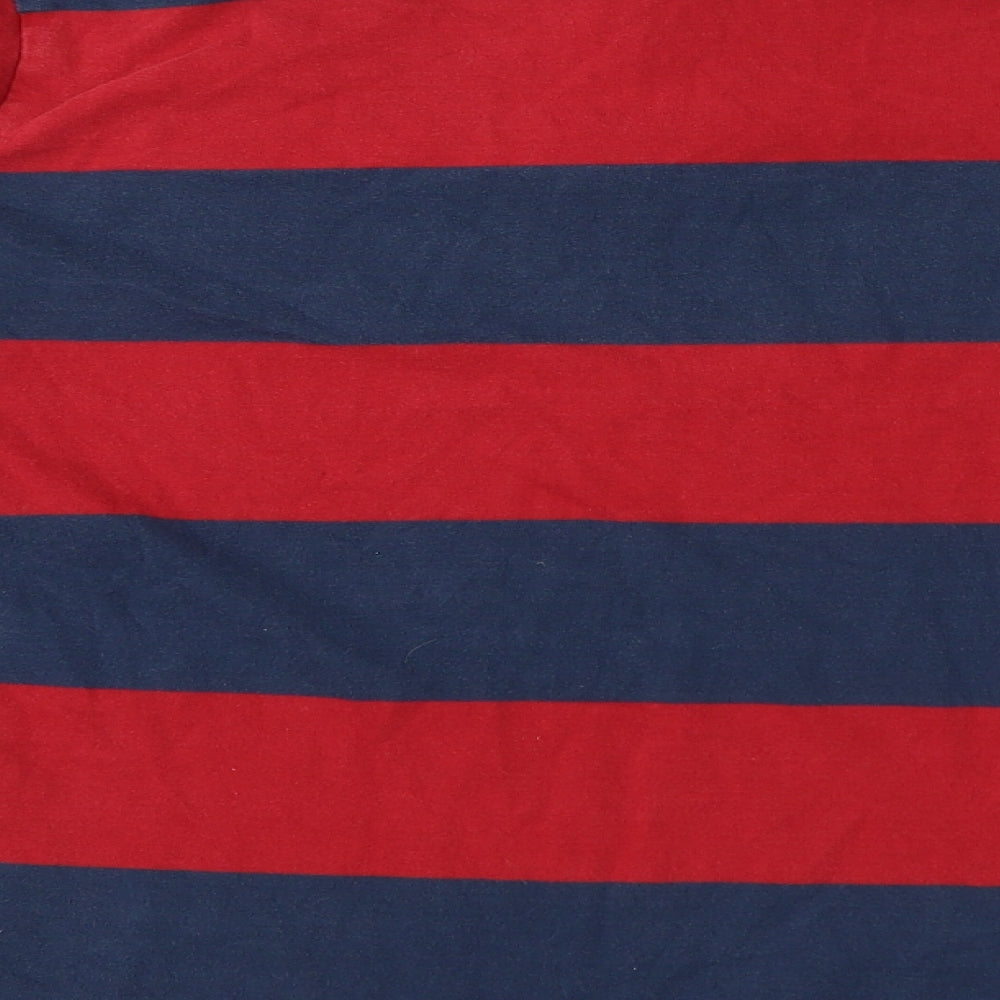 Avenue Collection Mens Red Striped 100% Cashmere Polo Size XL Collared Pullover - 76