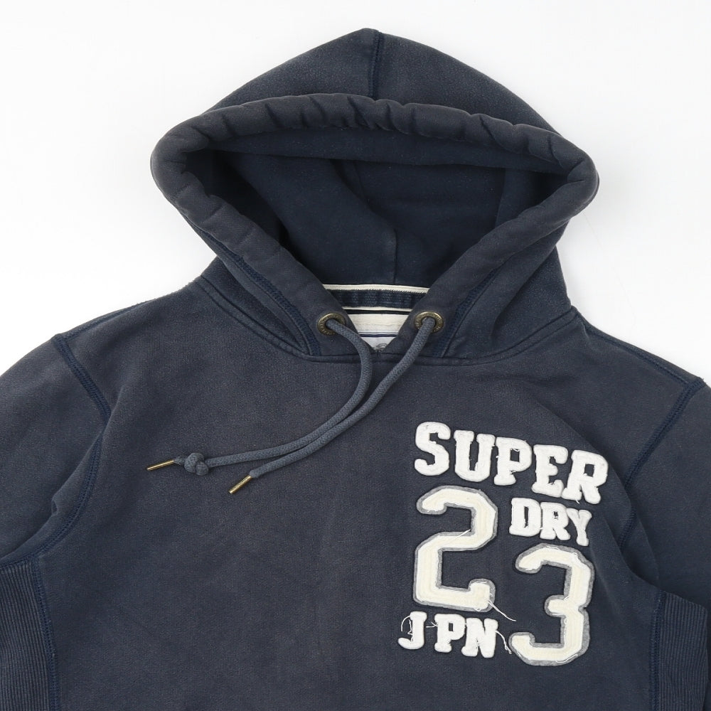 Superdry Mens Blue Cotton Pullover Hoodie Size M