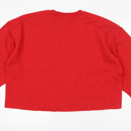 River Island Womens Red Crew Neck Polyester Pullover Jumper Size M - Lost In Love, Fringe