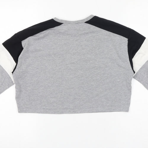 Divided by H&M Womens Grey Cotton Basic T-Shirt Size XS Crew Neck - Cropped