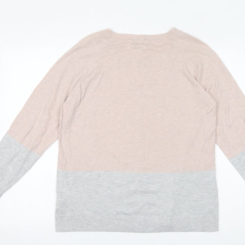 NEXT Womens Pink Boat Neck Cotton Pullover Jumper Size 18 - Gem Embellishments