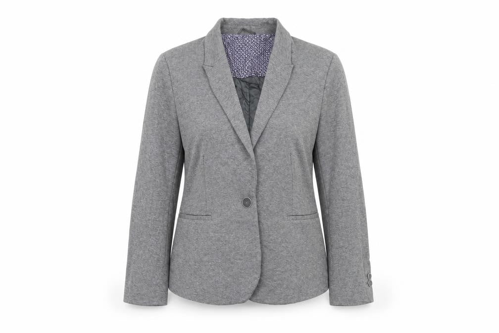 Front view of Zara women’s grey acetate jacket blazer, size XL