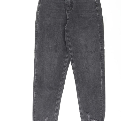 Topshop Womens Black Cotton Mom Jeans Size 26 in L30 in Regular Zip
