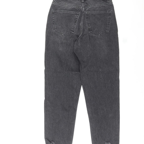 Topshop Womens Black Cotton Mom Jeans Size 26 in L30 in Regular Zip