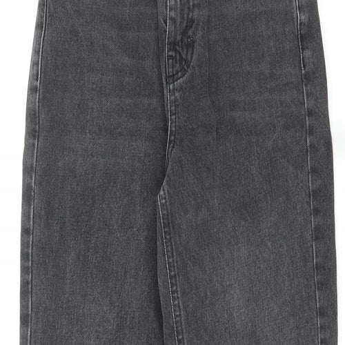Topshop Womens Black Cotton Mom Jeans Size 26 in L30 in Regular Zip
