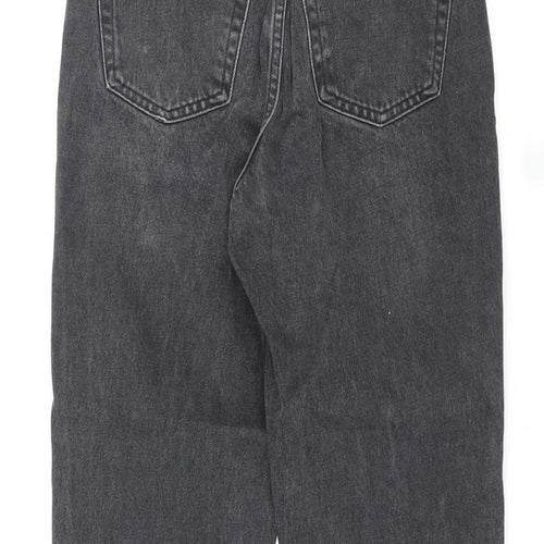 Topshop Womens Black Cotton Mom Jeans Size 26 in L30 in Regular Zip