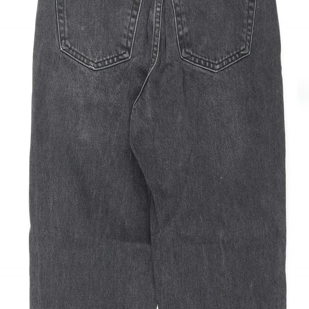 Topshop Womens Black Cotton Mom Jeans Size 26 in L30 in Regular Zip