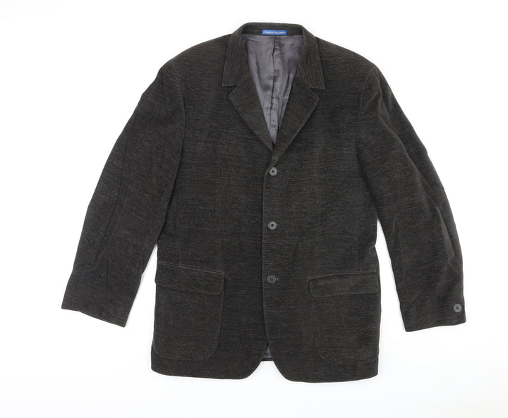 Franco Folzano Mens Green Cotton Jacket Suit Jacket Size 50 Regular