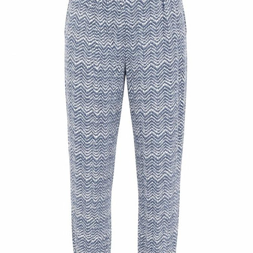 H&M Womens Blue Herringbone Viscose Jogger Trousers Size M L24 in Regular