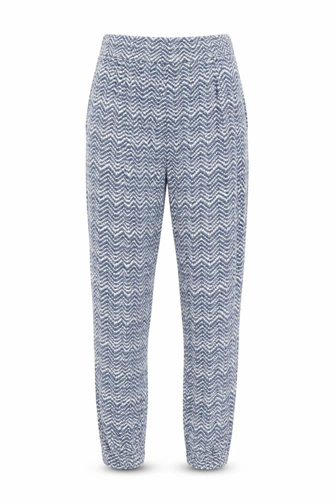 H&M Womens Blue Herringbone Viscose Jogger Trousers Size M L24 in Regular