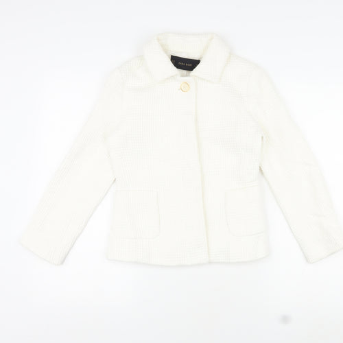 Zara Womens White Jacket Blazer Size XS Button