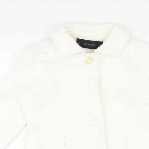 Zara Womens White Jacket Blazer Size XS Button