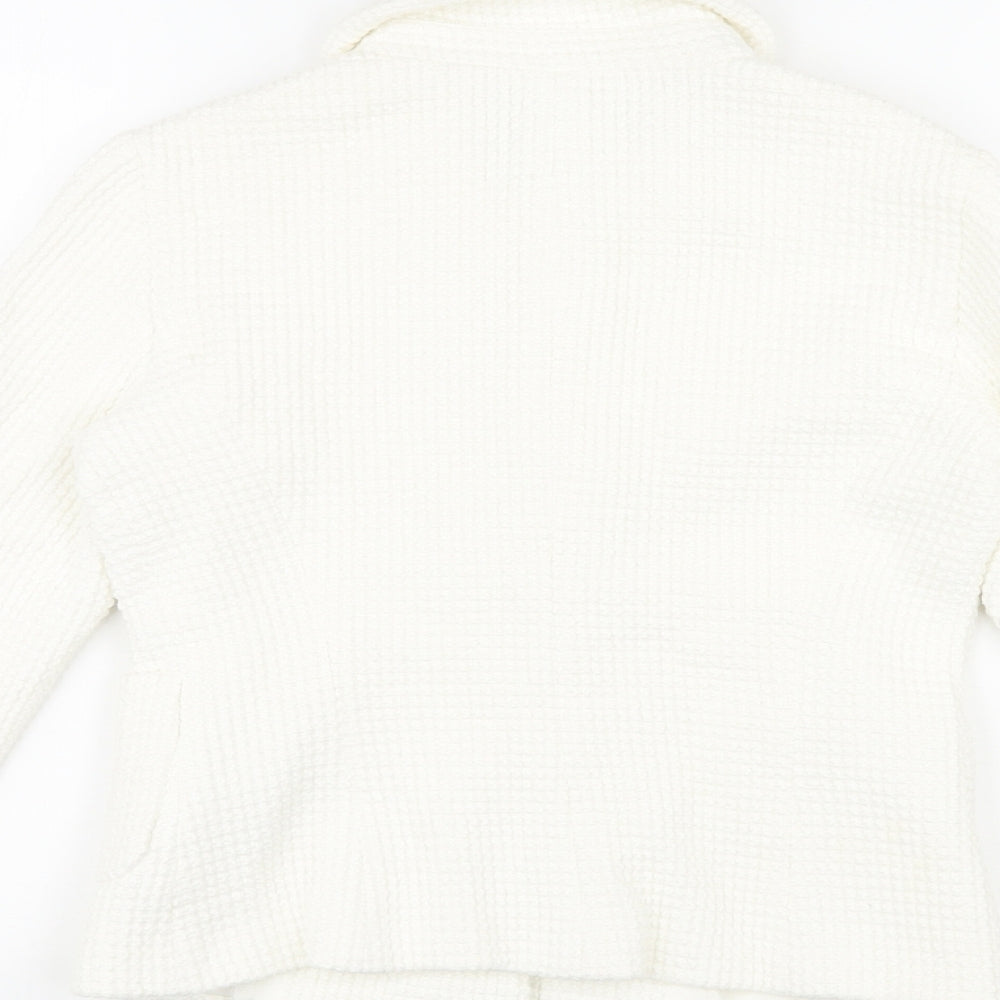 Zara Womens White Jacket Blazer Size XS Button