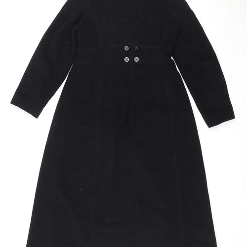 Precis Womens Black Overcoat Coat Size 10 Button